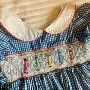 🖍️ SMOCKED DRESS! Blue gingham size 5. BACK TO SCHOOL 🤩